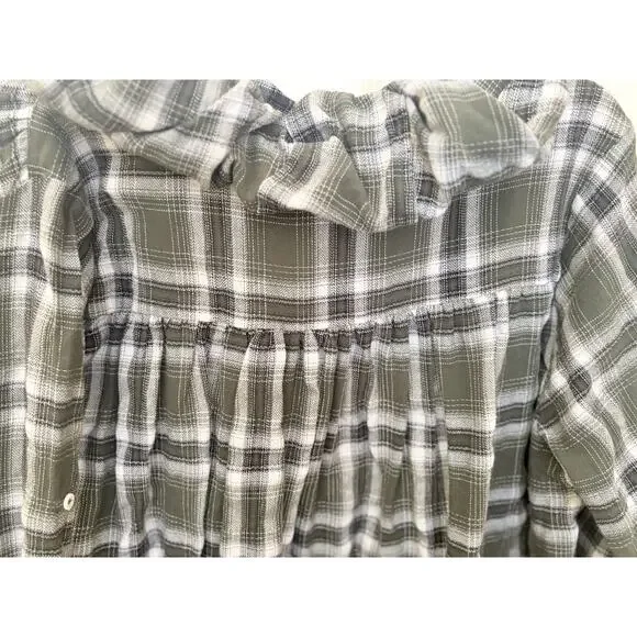 Umgee USA Oversized Hooded Green Plaid Shirt Medium - Picture 6 of 6